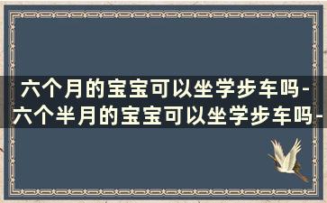 六个月的宝宝可以坐学步车吗- 六个半月的宝宝可以坐学步车吗-